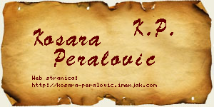 Kosara Peralović vizit kartica